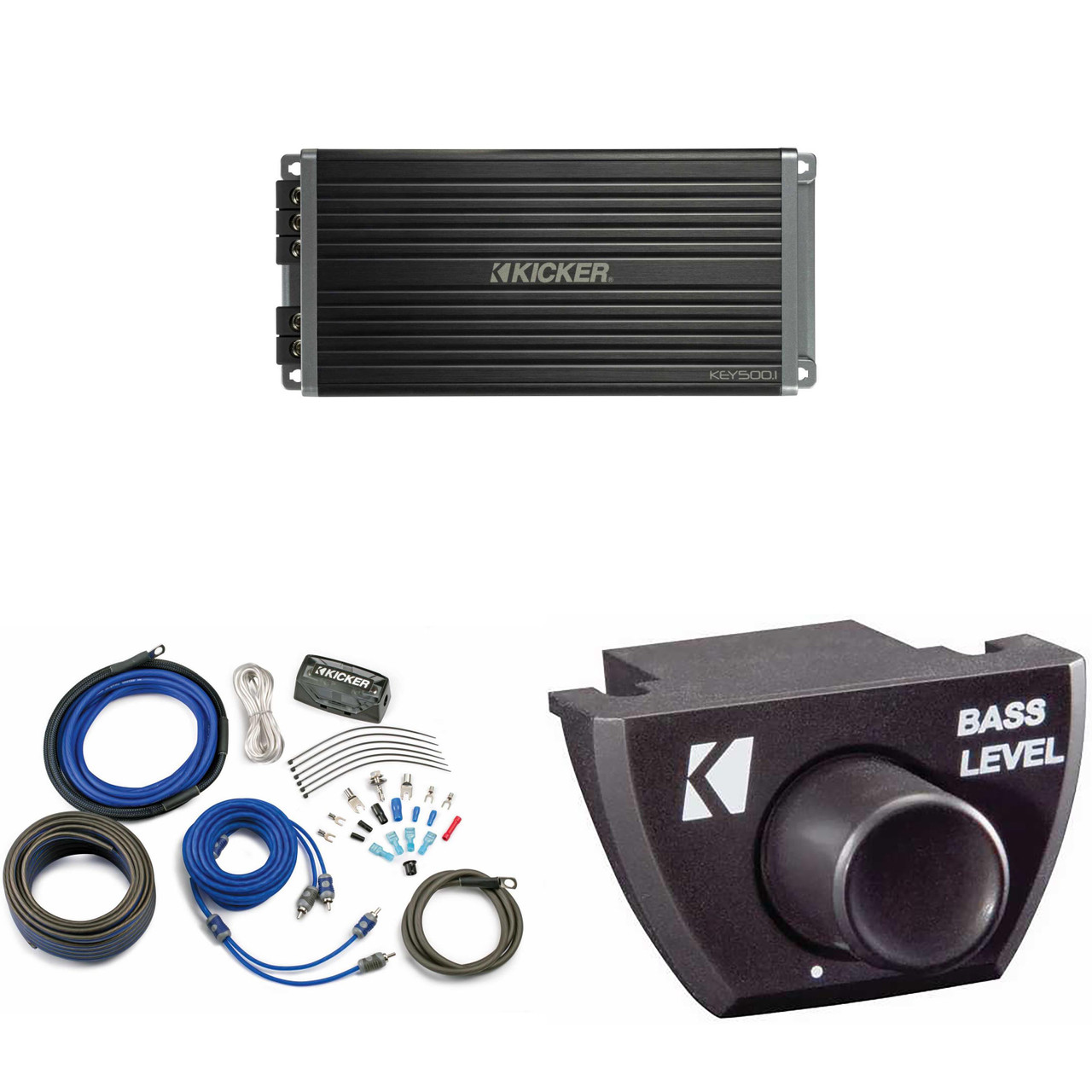 Kicker 47KEY5001 500-Watt Mono Channel Amp With Bass Knob, CK4 Amp