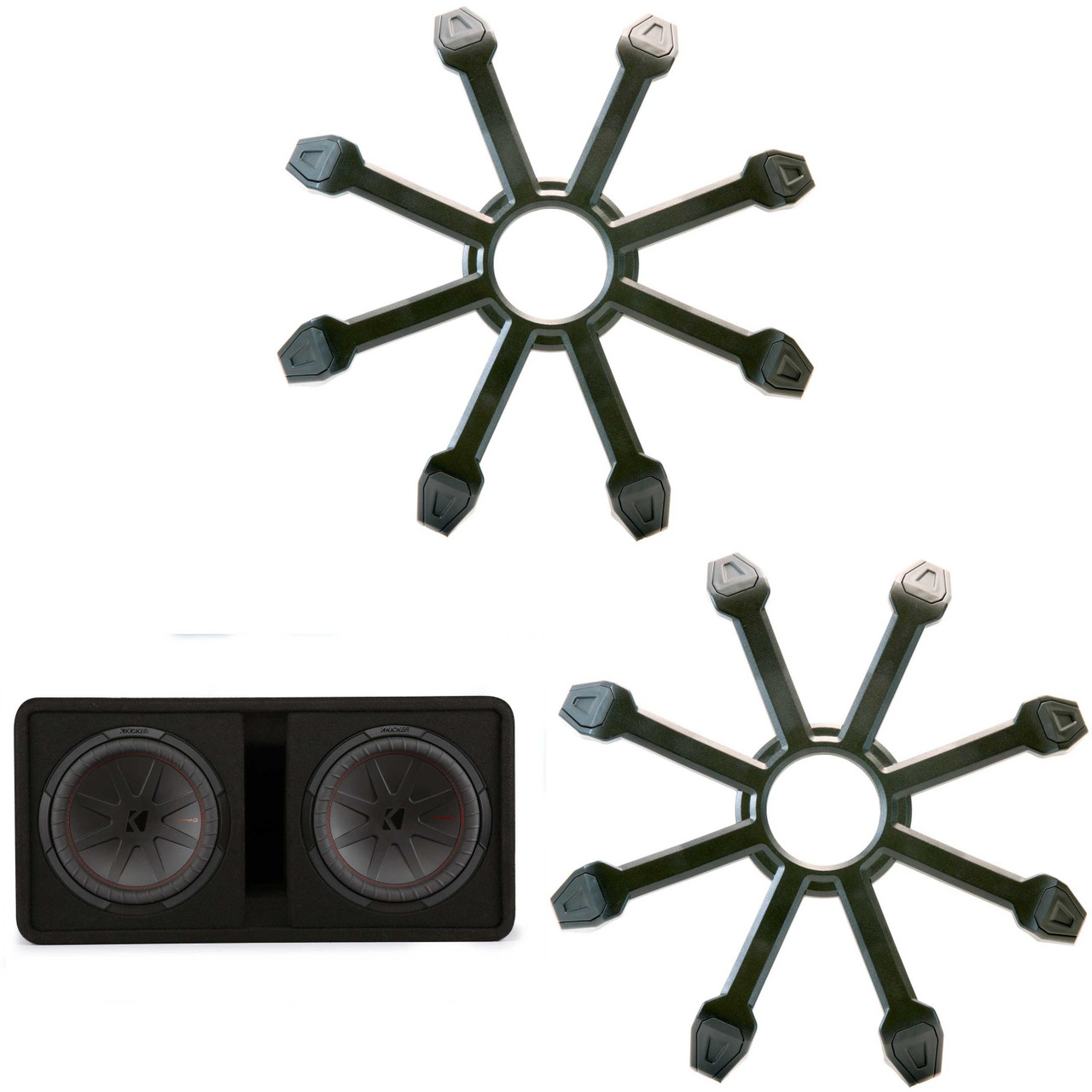 Kicker Comp R 12 Inch Dual Subwoofer in Vented Enclosure Package