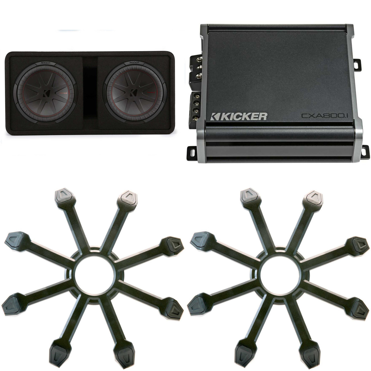 Kicker Comp R 12 Inch Dual Subwoofer in Vented Enclosure Package