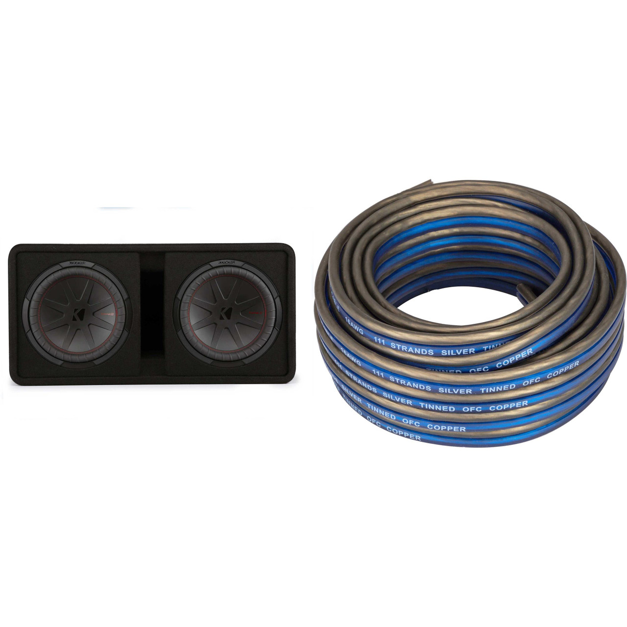 Kicker Comp R 12 Inch Dual Subwoofer in Vented Enclosure Package