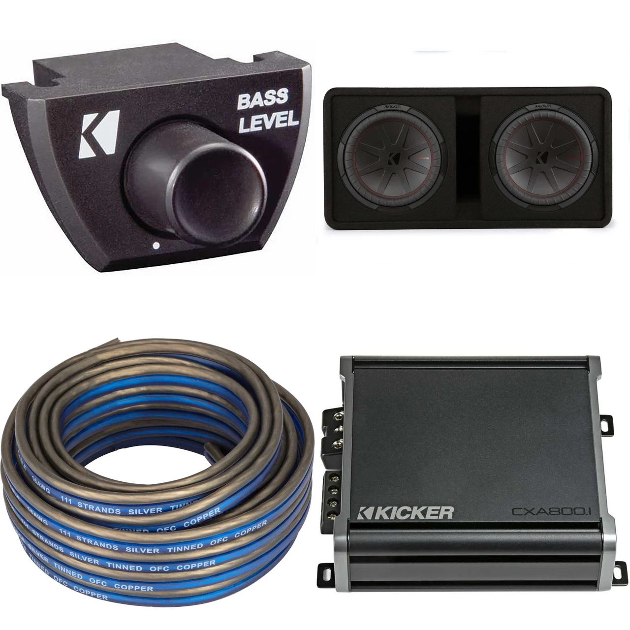 Kicker Comp R 12 Inch Dual Subwoofer in Vented Enclosure Package 
