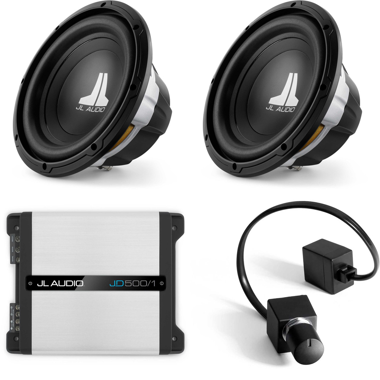 JL Audio (2) 10W0v3-4 10-inch Sub, Single 4 Ω, JD500/1 Amp, Bass JL Audio (2) 10W0v3-4 10-inch Sub, Single 4 Ω, JD500/1 Amp, Bass