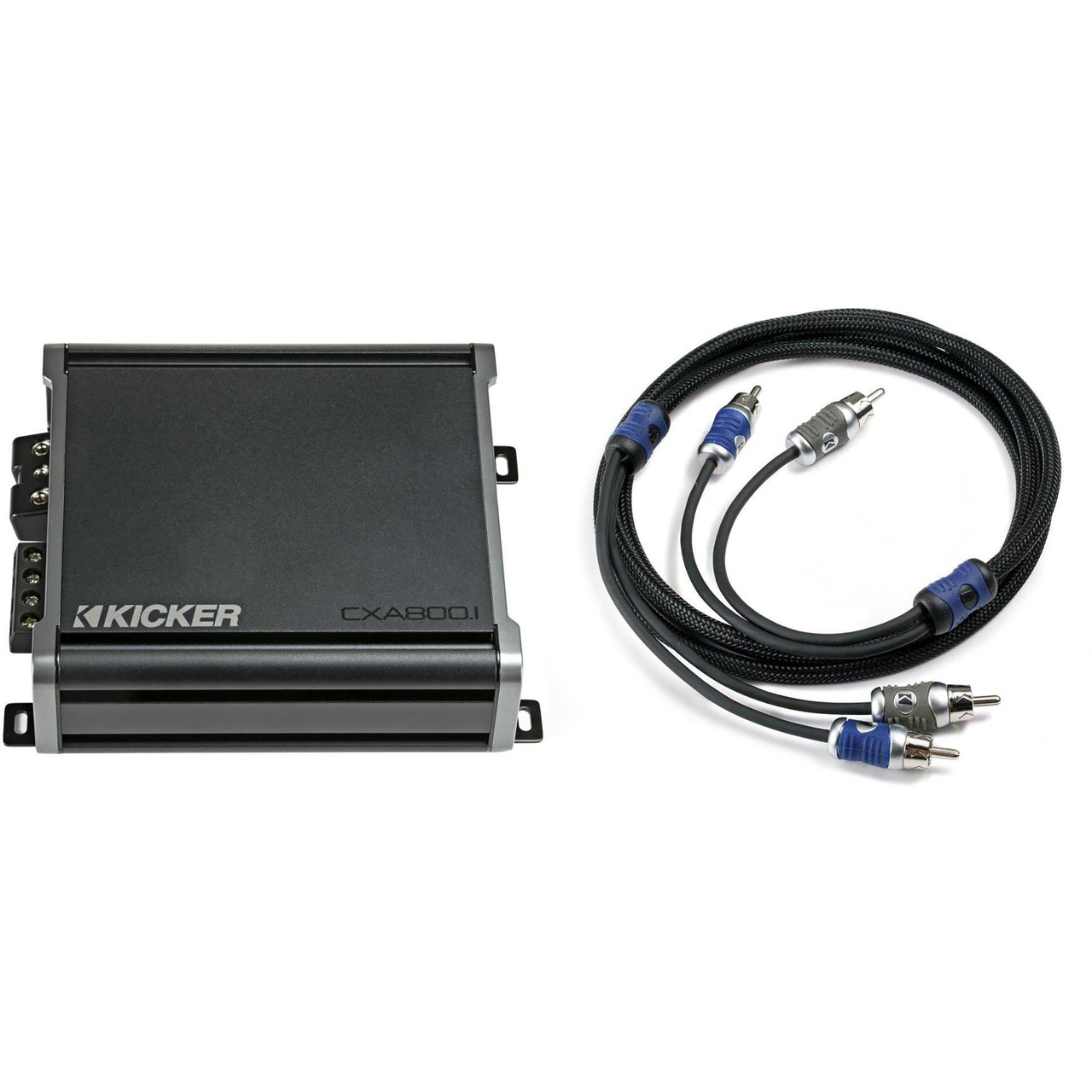 KICKER CXA800.1 800 Watt Mono Amp & 6 M. RCA Bundle - Creative Audio