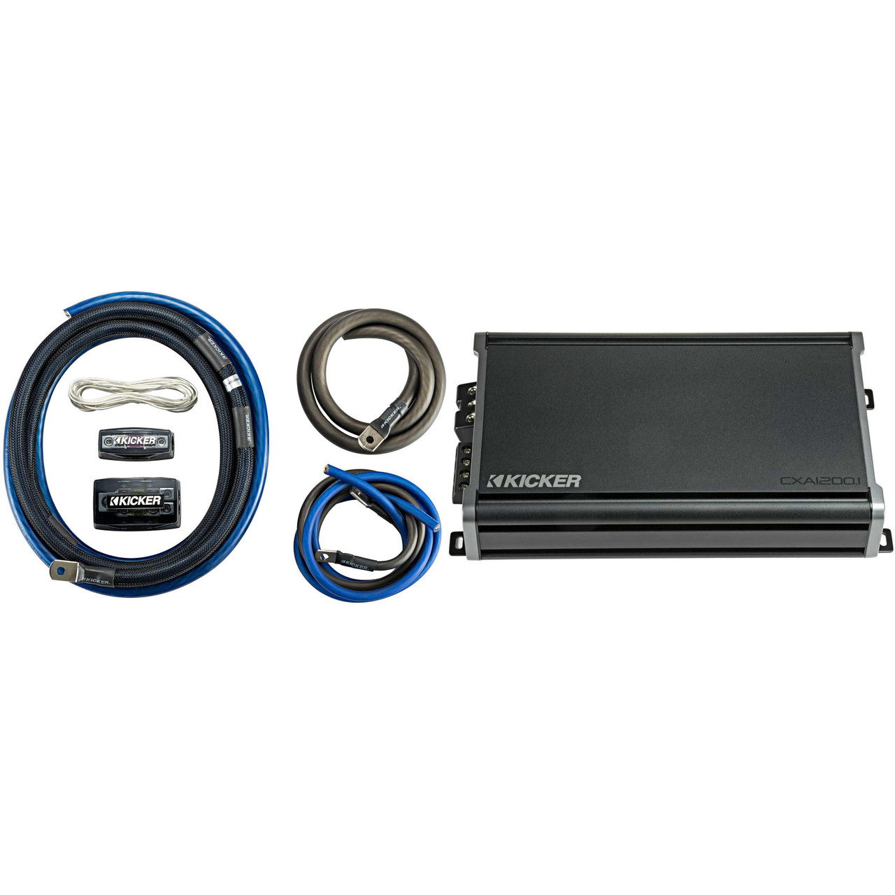 KICKER CXA1200.1 1200 Watt Mono Amp & 1/0AWG Power Kit - Creative