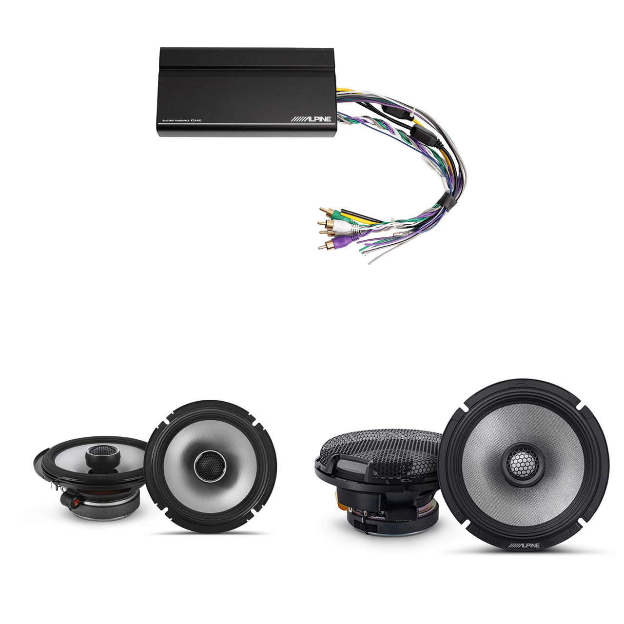 Alpine KTA-450 4 Ch.Power Pack Amp w/ R2-S65 & S2-S65 Speakers