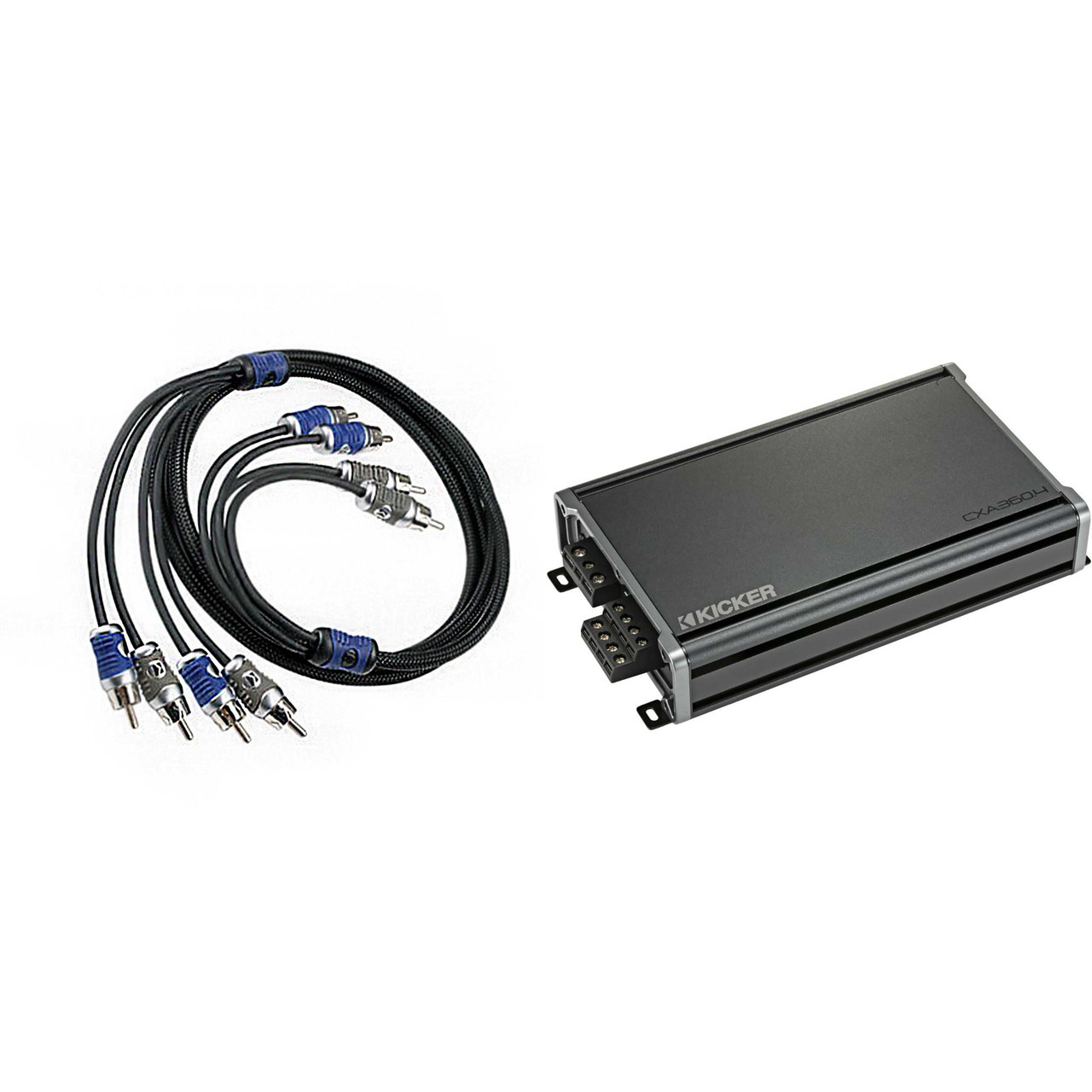 KICKER CX360.4 4-Channel Amplifier & 6 M 4-Channel RCAS - Creative