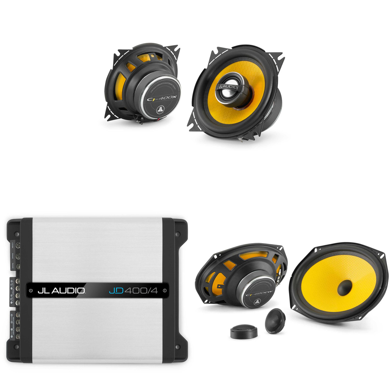 JL Audio JD400/4 4 Ch. Class D Full-Range Amp w/ C1 6x9