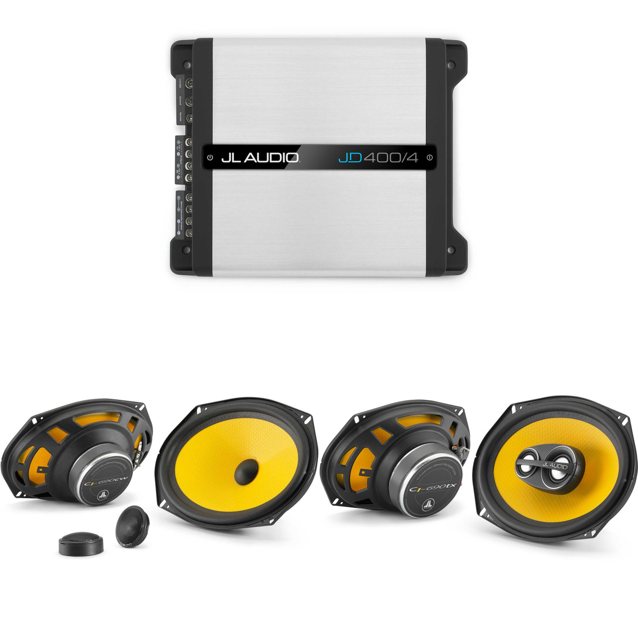 JL Audio JD400/4 4 Ch. Class D Full-Range Amp w/ C1 6x9