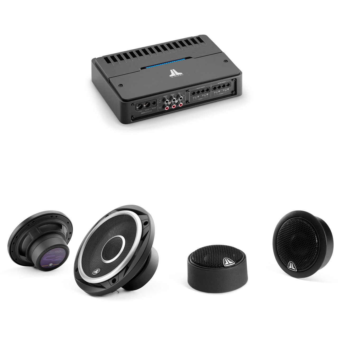 JL Audio 4 Channel RD Amp & C2-650x 6.5" w/ C2-075ct Audio Upgrade ...