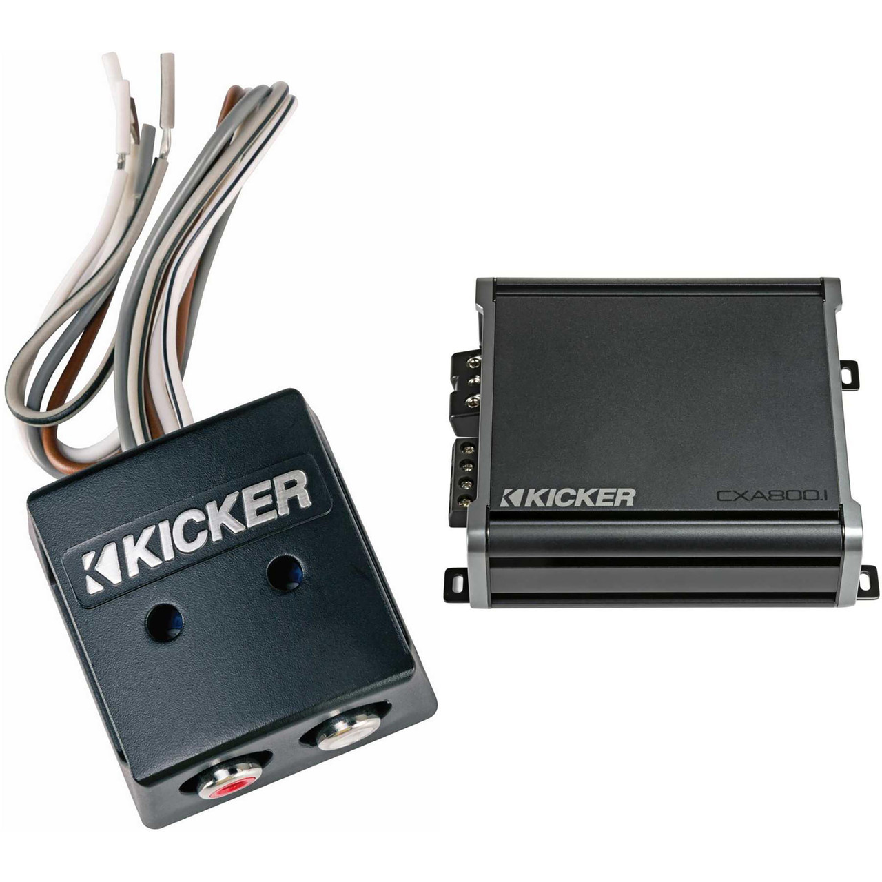 KICKER CX800.1 Mono Amplifier & KISLOC Line Output Converter
