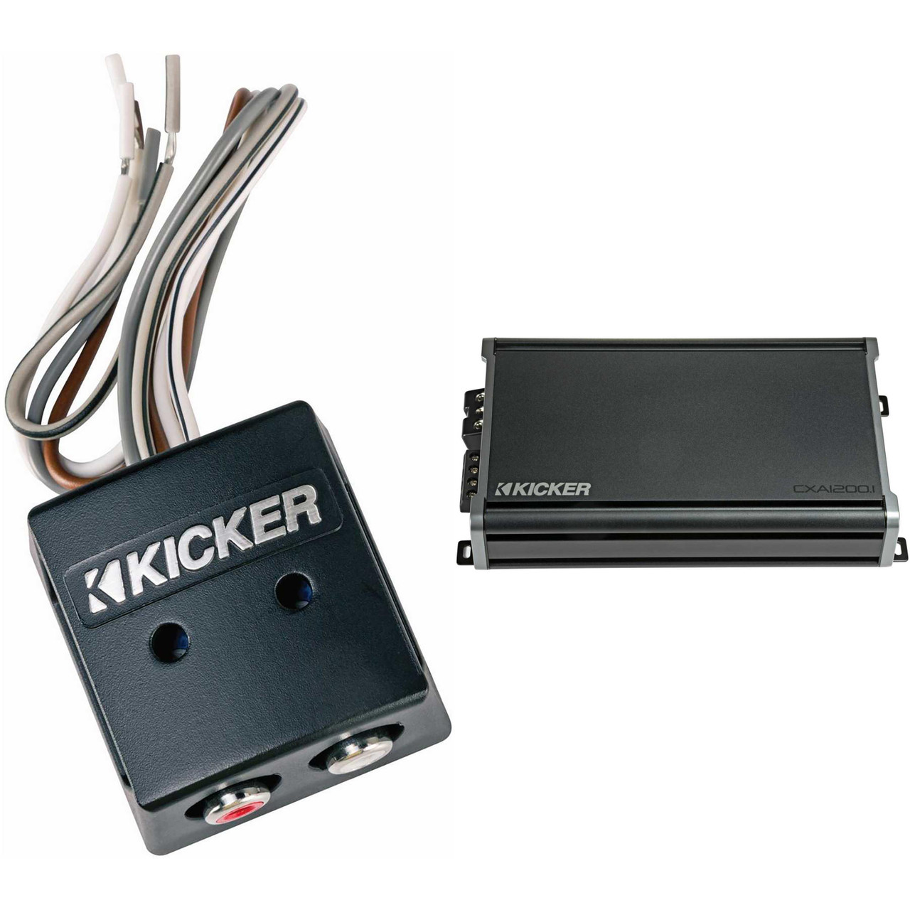 KICKER CX1200.1 Mono Amplifier & KISLOC Line Output Converter