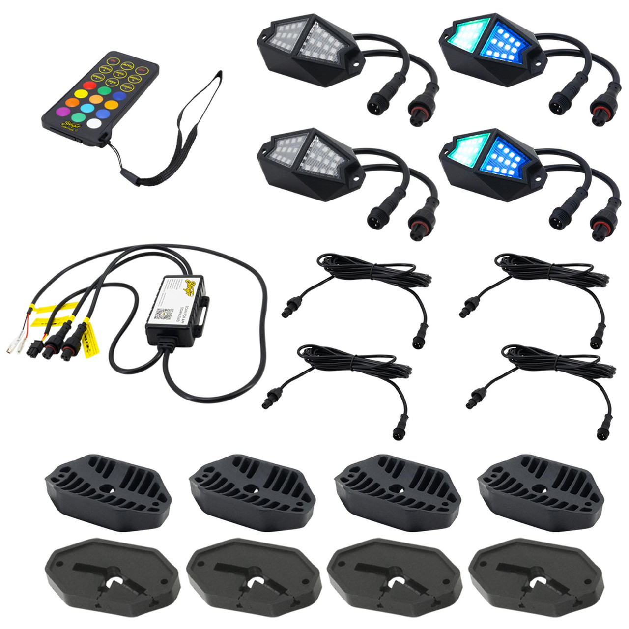 Stinger SPXDK4 4-way Expandable Dynamic RGB Rock Light Kit For
