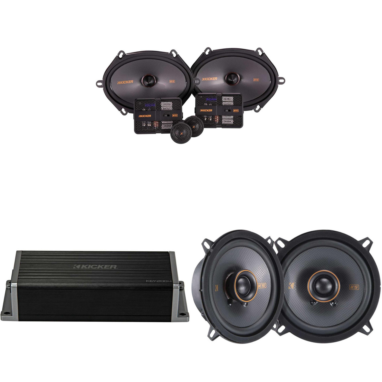 Kicker 47KEY2004 4-Channel DSP Smart Amp w/ 51KSS 6x8