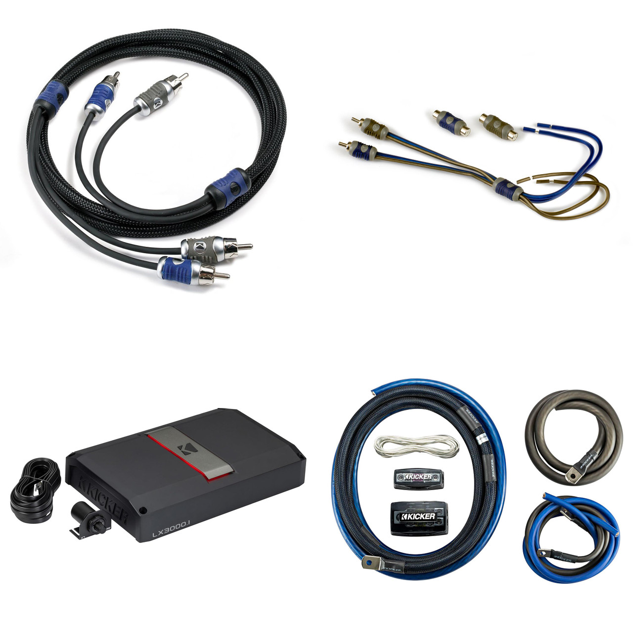 碁石 碁器 一対(K-XA772) Kicker LX3000.1 , KISL & Amp Install Kit, 3000w Mono Class-D