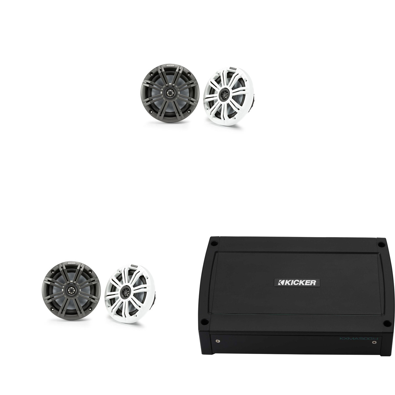 Amplifier Kicker Inch Marine Speakers Kicker Marine Ch Amp Pair