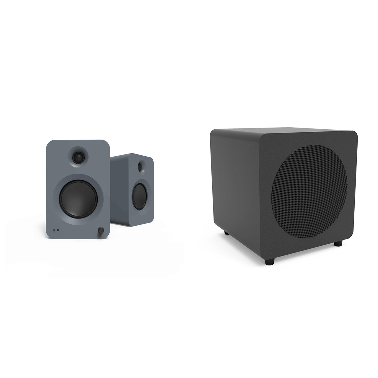 Kanto Ren Powered Speaker System (matte grey) and SUB8 Powered 8in