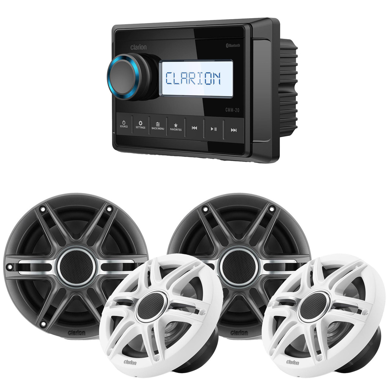 Clarion PR-3407 カーオーディオ Clarion CMM-20 Marine Source Unit with LCD Display with (2) CMSP