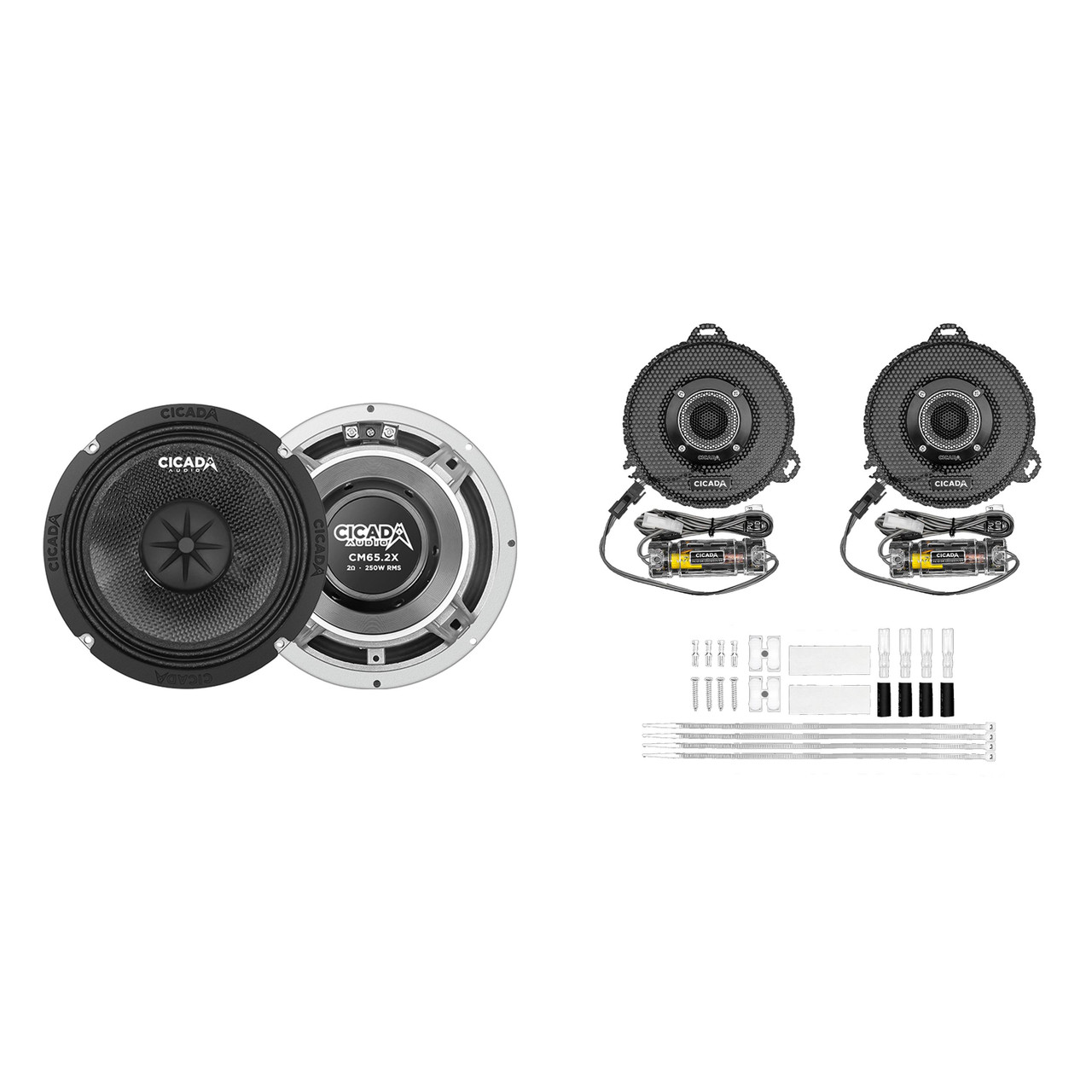 Cicada Audio Pair of CM65.2X 6.5-inch Mid-Bass Speakers 2 Ohm with