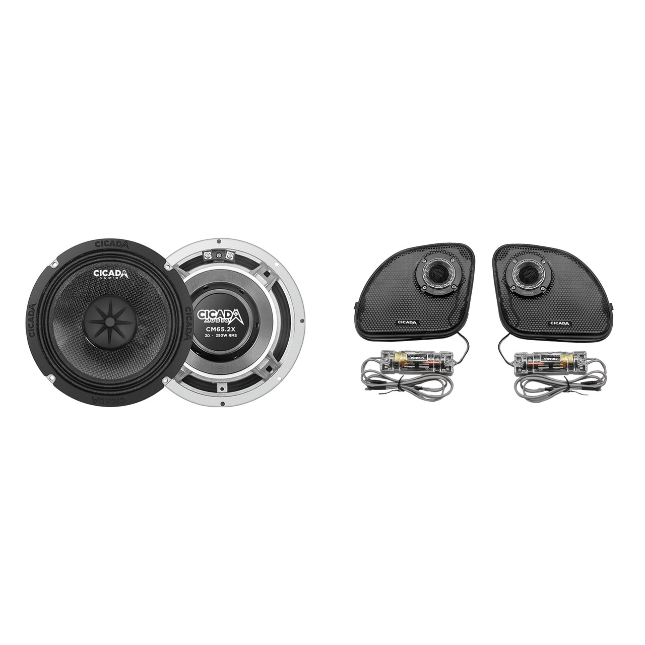 Cicada Audio Pair of CM65.2X 6.5-inch Mid-Bass Speakers 2 Ohm with