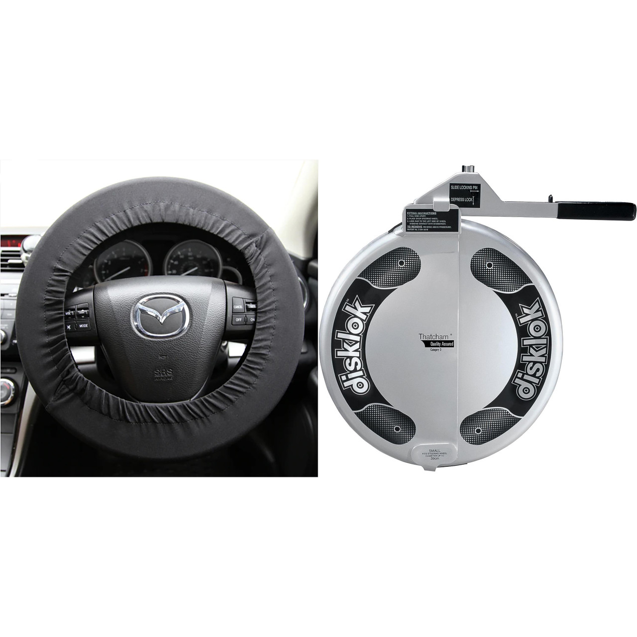 Disklok Small Steering Wheel Lock with Protective Steering Wheel