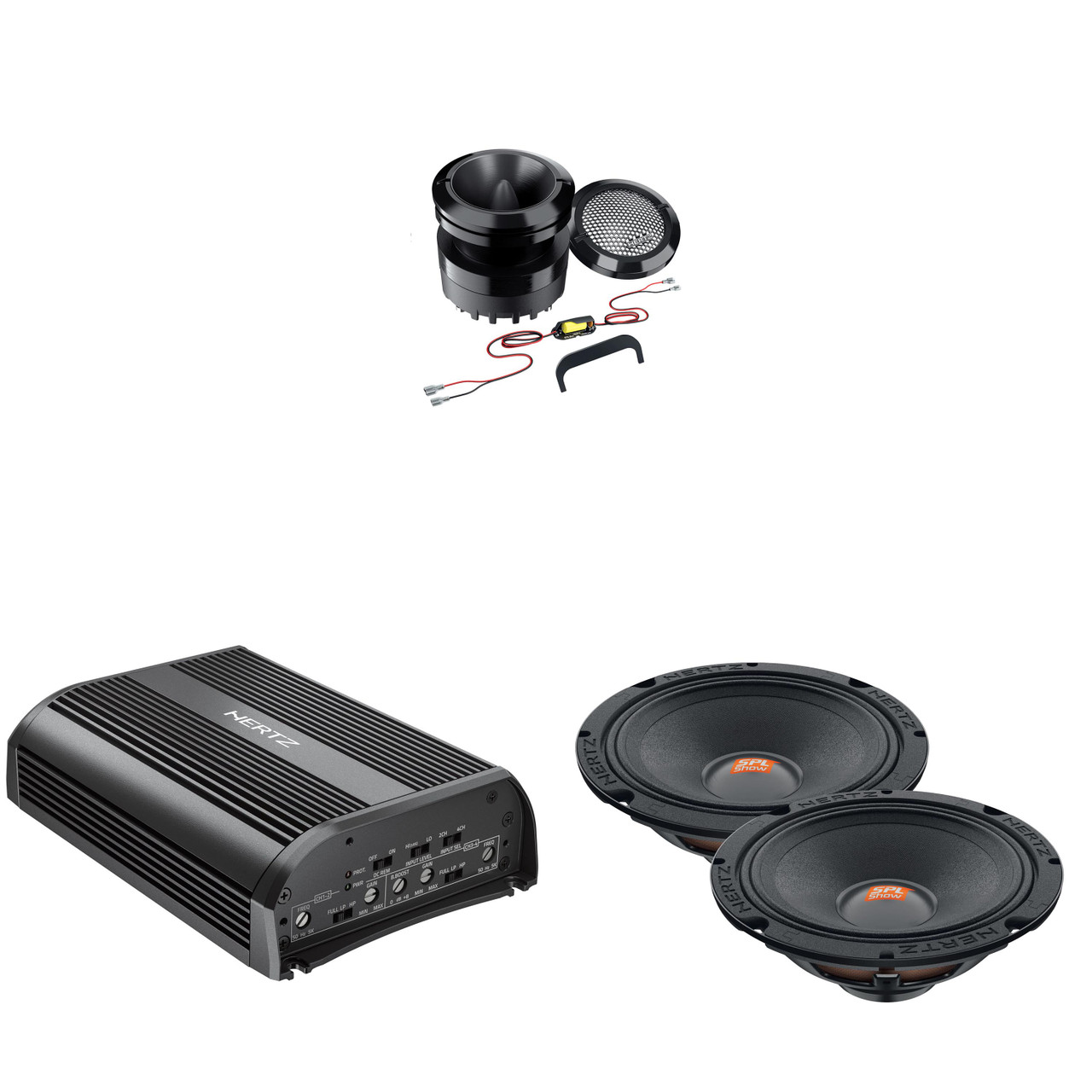 Hertz SP-4.500 D-Class 4 Channel Amplifier with 1 Pair of SV-165