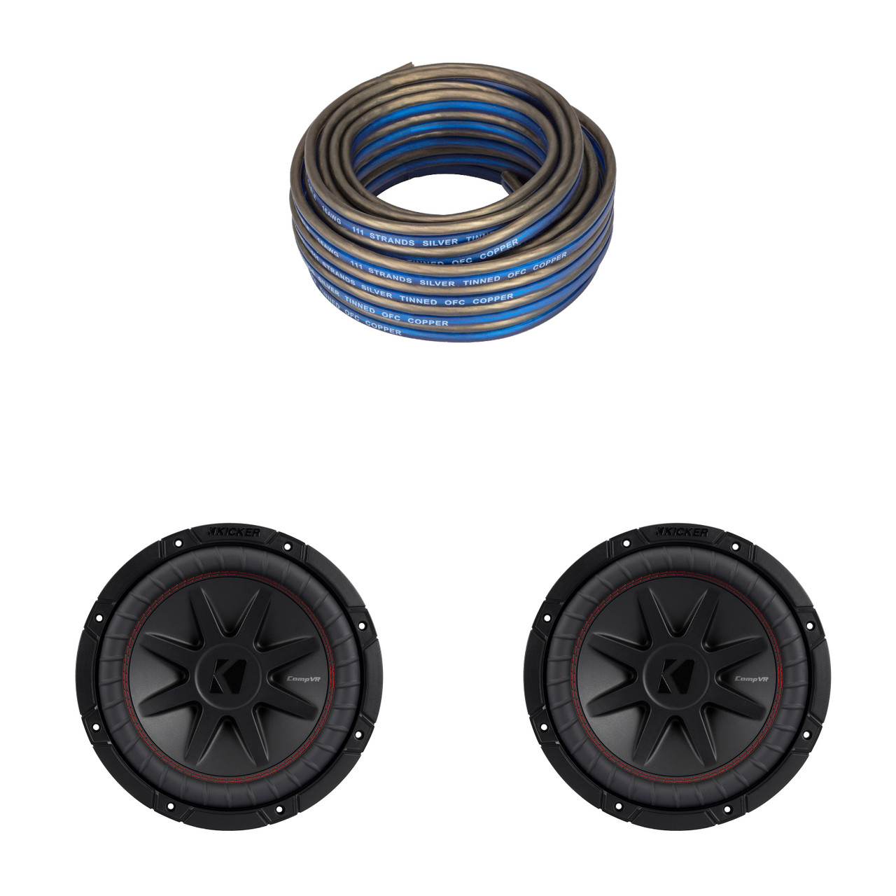 Kicker (2) 52CVR104 - CVR10 CompVR 10-Inch (25cm) Subwoofer, DVC