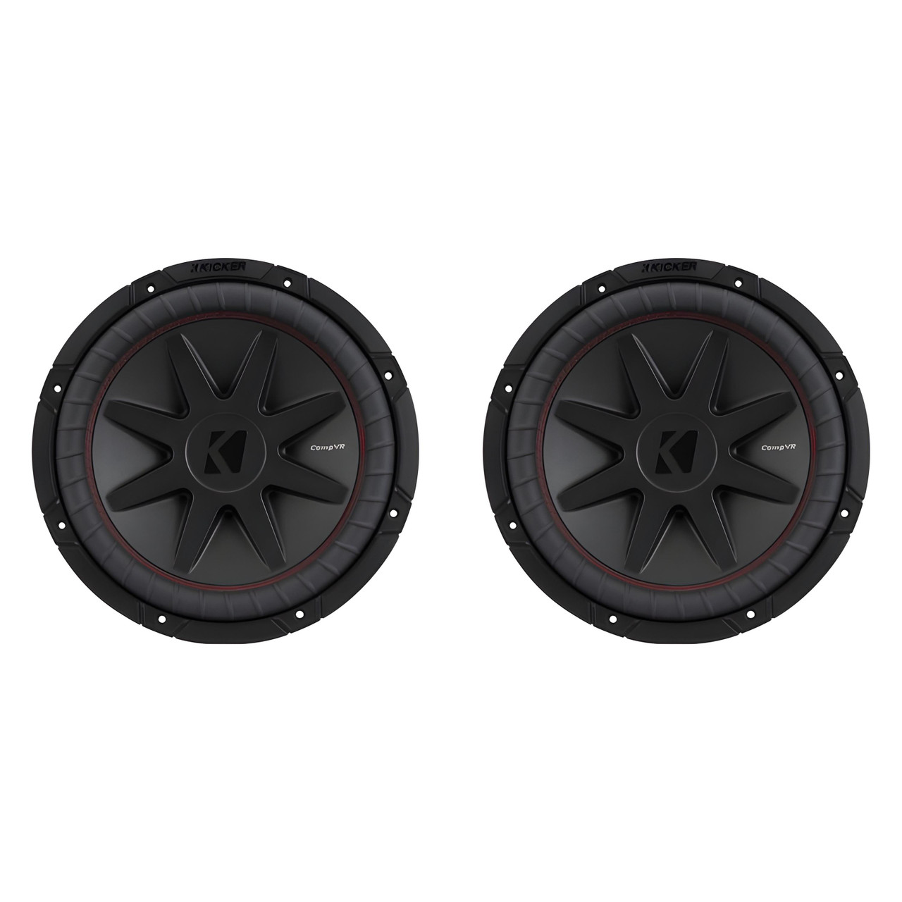 Kicker 52CVR12 CompVR 12-Inch (300mm) Subwoofer, 4-Ohm DVC Bundle