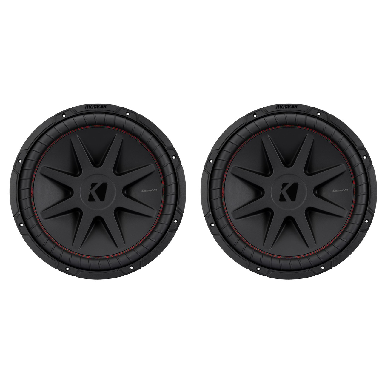 Kicker 52CVR15 CompVR 15-Inch (380mm) Subwoofer, 2-Ohm DVC Bundle