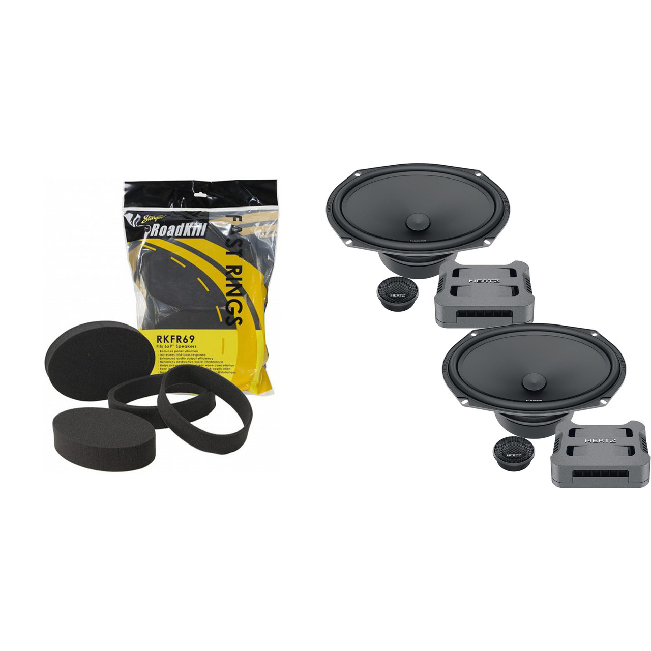 Hertz Cento Pro Series CPK-690 6x9" Two-Way Component with RKFR69 Roadkill Fast Rings - Creative Audio Hertz Cento Pro Series CPK-690 6x9" Two-Way Component with RKFR69 Roadkill Fast Rings - Creative Audio