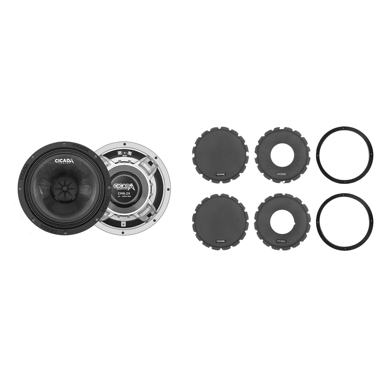 Cicada Audio CM8.2X Mid-Bass 8-inch- 2 Ohm with CBG8F 8-inch Flush