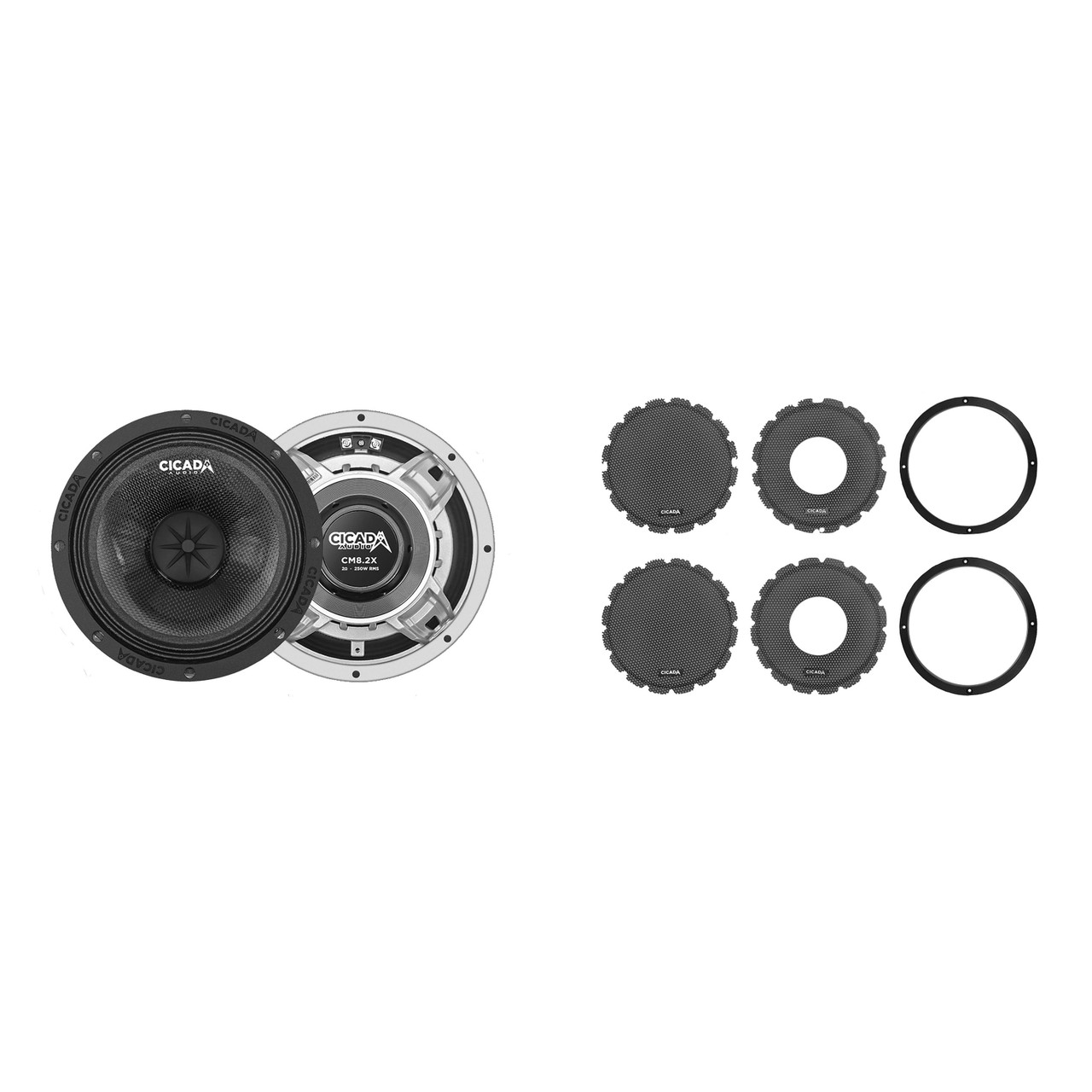 Cicada Audio CM8.2X Mid-Bass 8-inch- 2 Ohm with CBG8L - 8-inch Lip