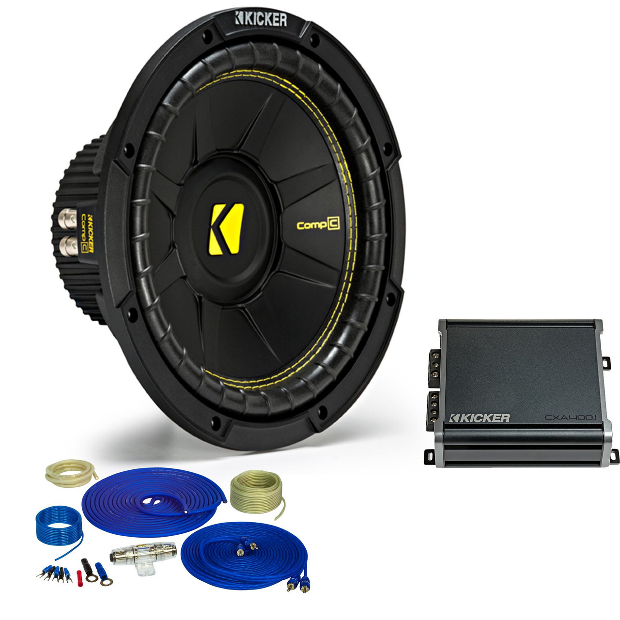 ケーキッカー　44CWCD104  KKICKER Kicker 10 Inch Bass Bundle - A 44CWCD104 Subwoofer with CXA4001