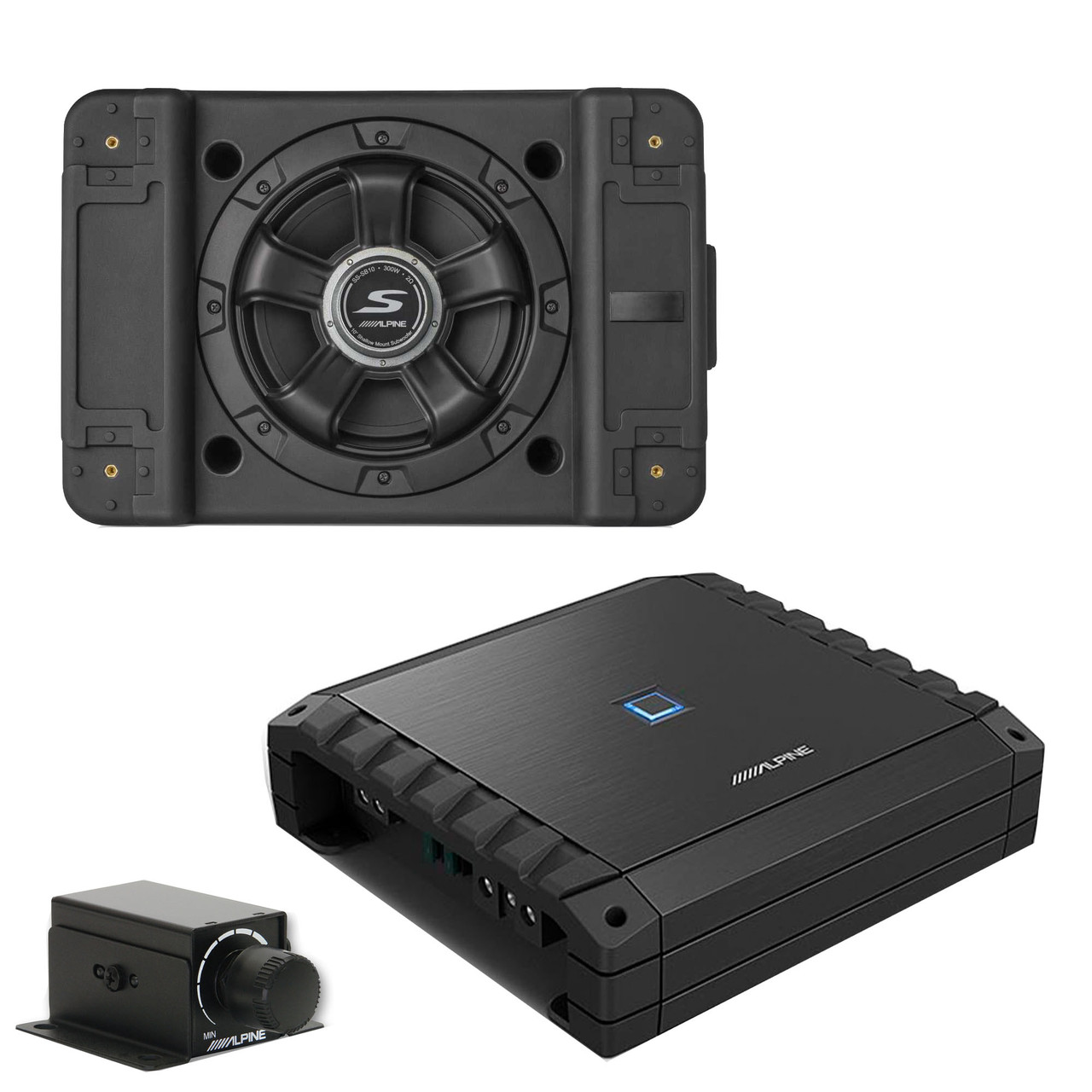 Alpine S2-A60M S-Series Class-D Amp Rux Knob & SS-SB10 Single 10