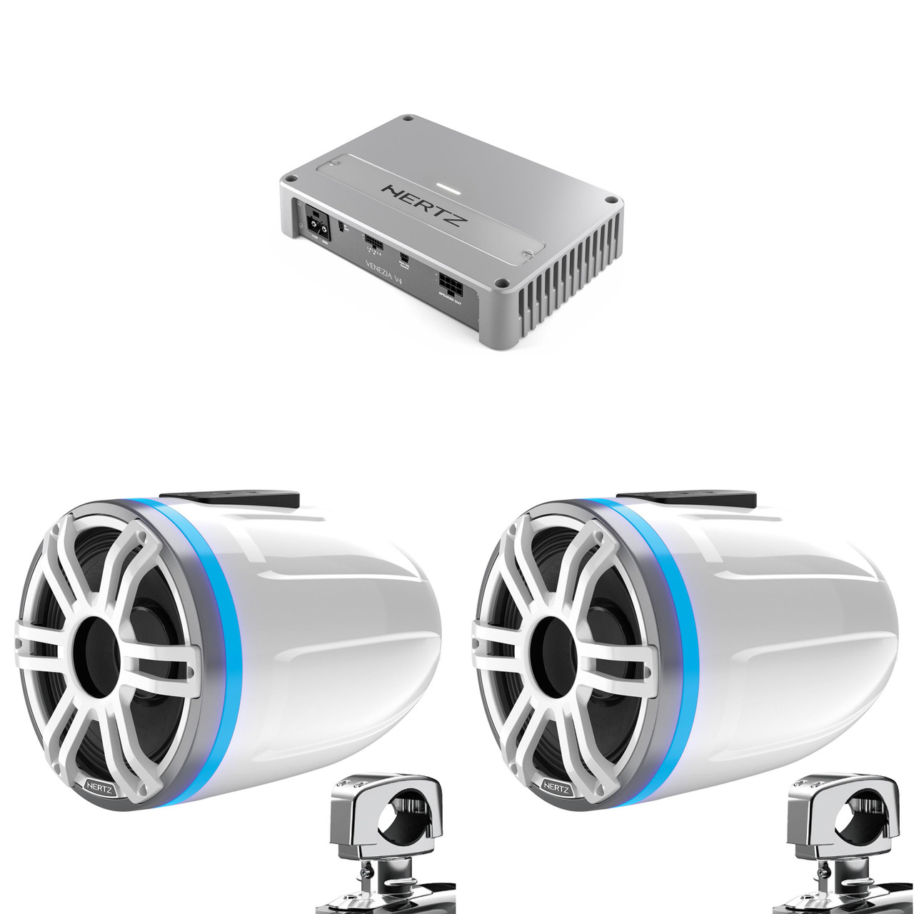 Hertz HTX 8 M-CL-TW.2 -8 in. Coax Tower Speaker - Total White