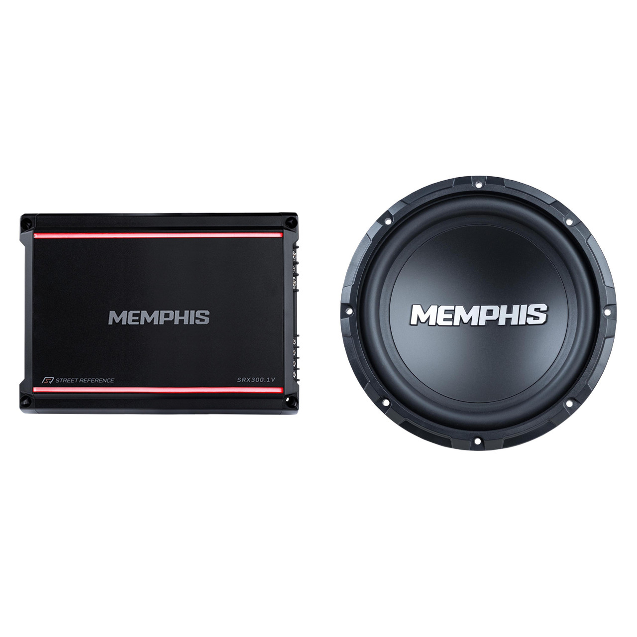 Memphis Audio SRX300.1V Mono 2-Ohm 300 Watt with SRX1044V 10