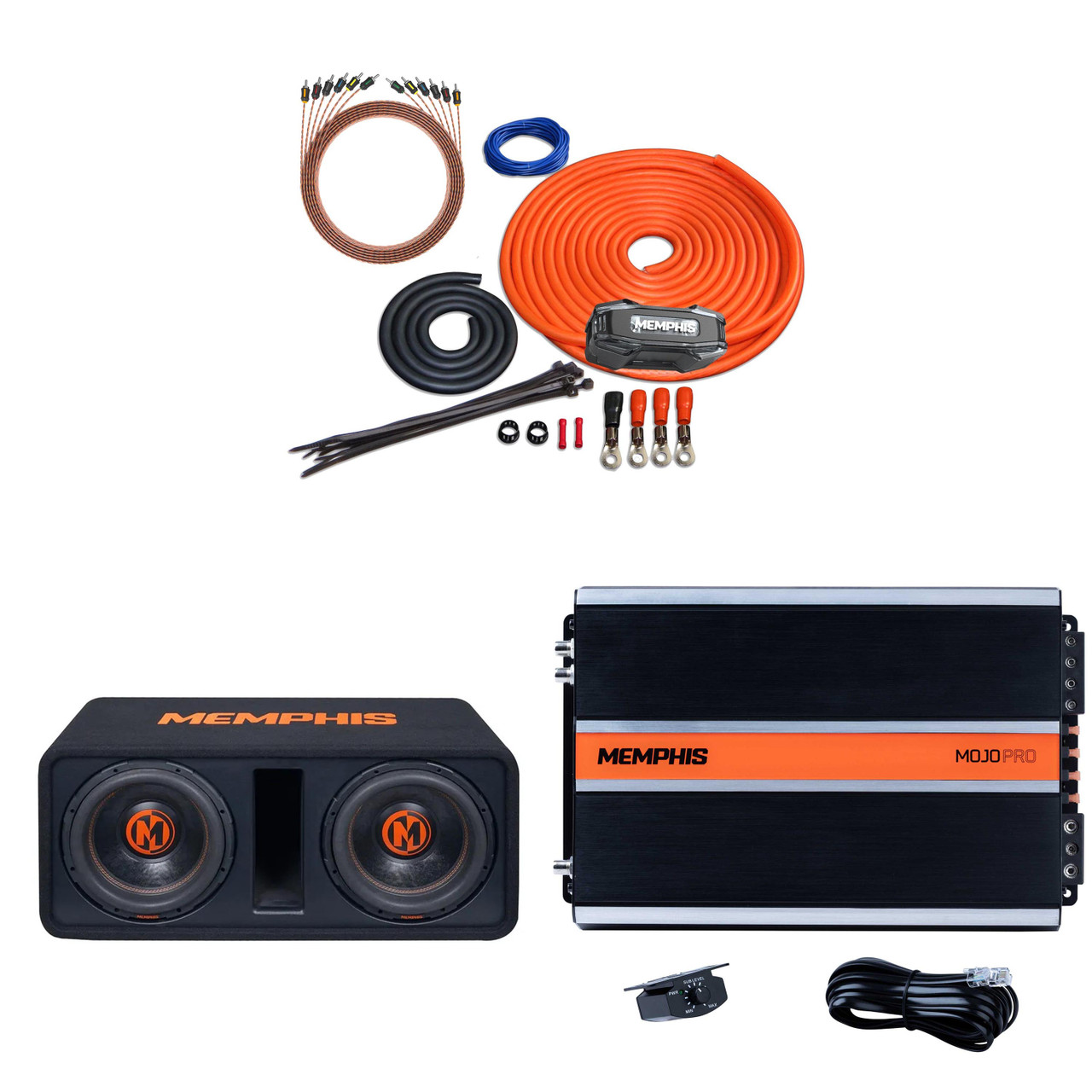 Memphis Audio 0-Gauge Amp Install Kit - Includes ANL Fuse Holder, 250A Fuse, And 17ft RCA Cables