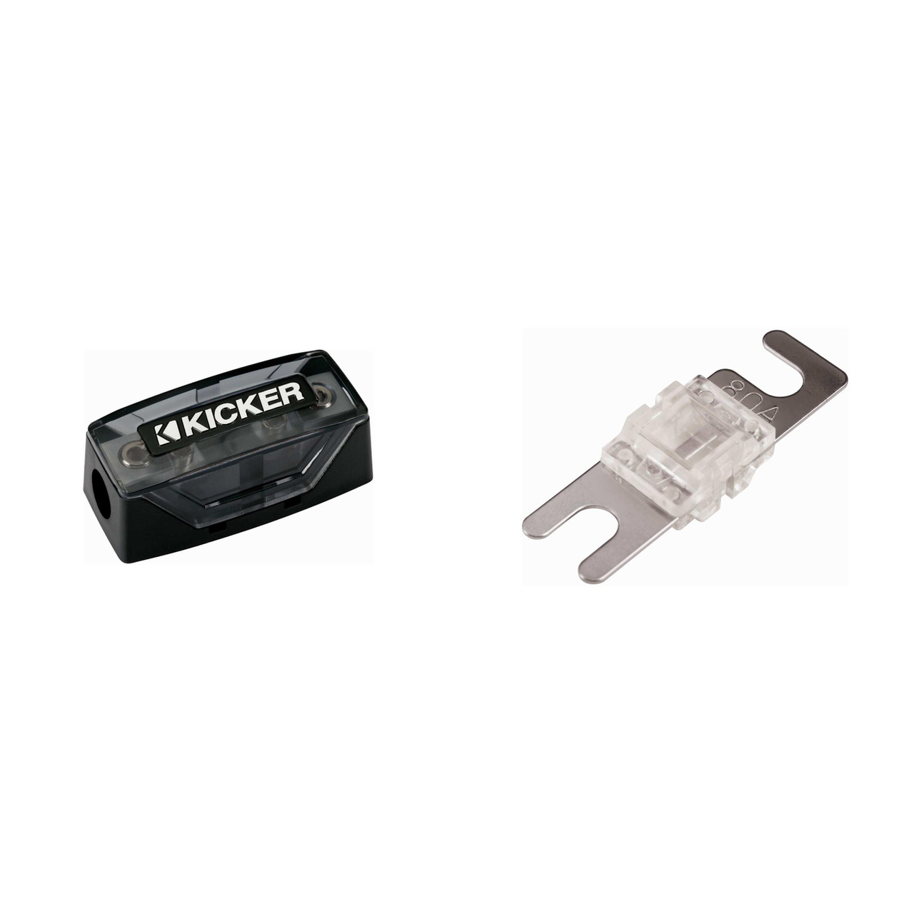 Kicker 80 Amp AFS Fuse and Fuse Holder Bundle - 46FHS & 46AFS80