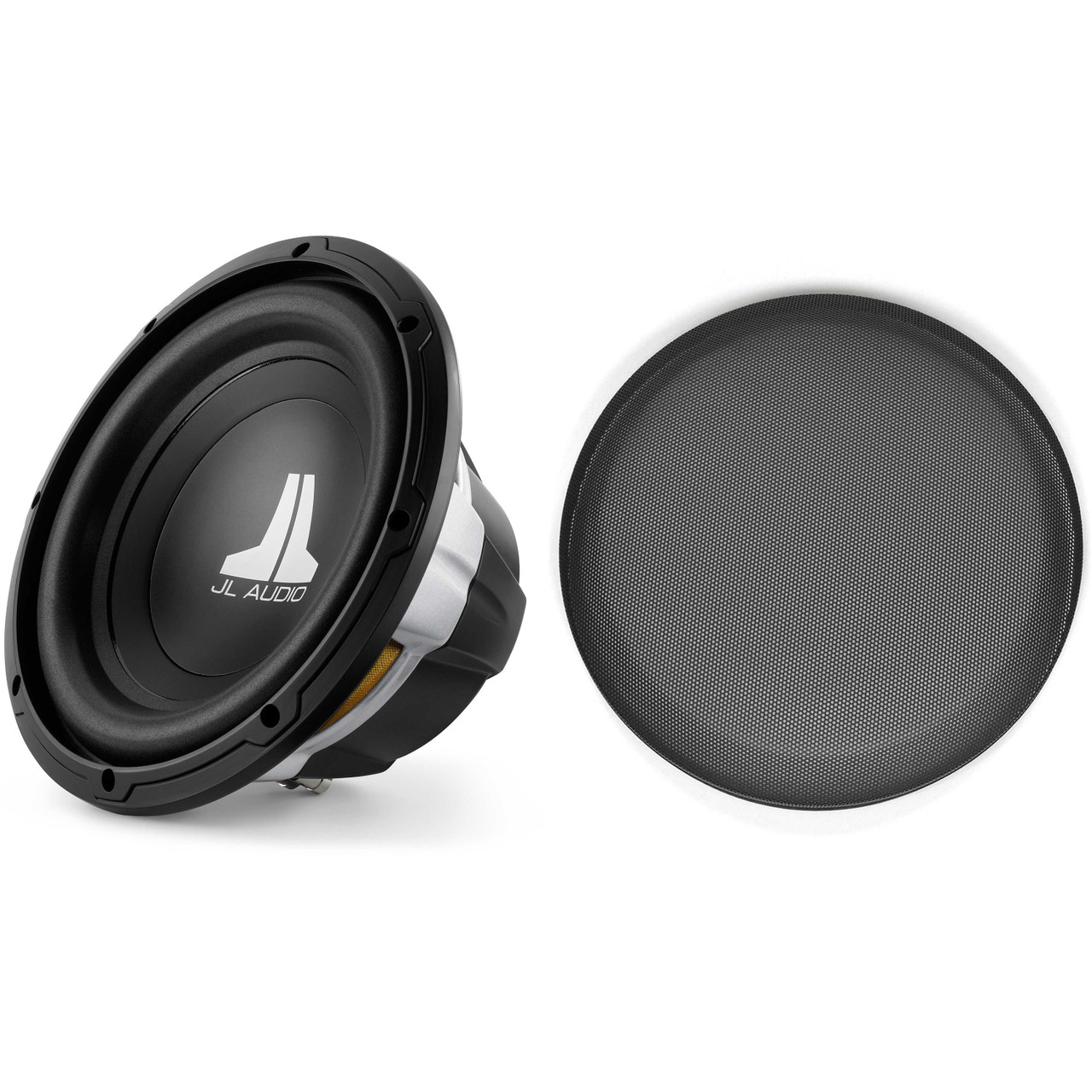 JL Audio 10W0v3-4 10-inch Sub, Single 4 Ω, Grill Bundle - Creative