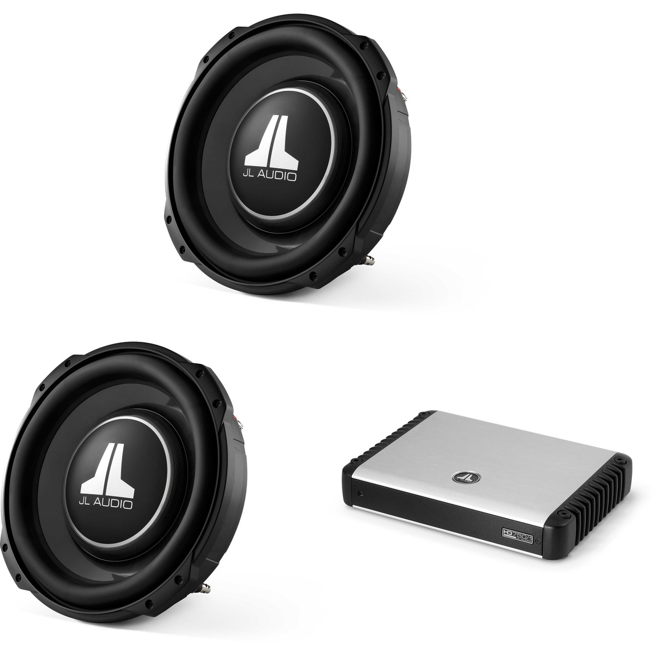 JL Audio (2) 12TW3-D4 12-inch Shallow Sub, Dual 4 Ω w/ HD750/1 Amp
