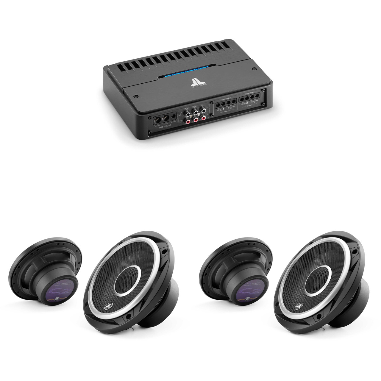 JL Audio RD400/4 Class D 4-Channel Full-Range Amplifier & (2 pair