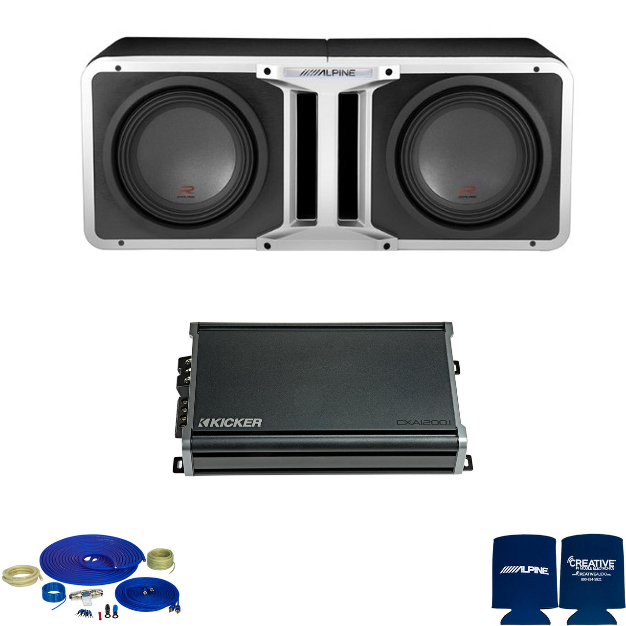 Alpine 2-R-SB12V Pre-Loaded R-Series 12-inch Sub Enclosures, with