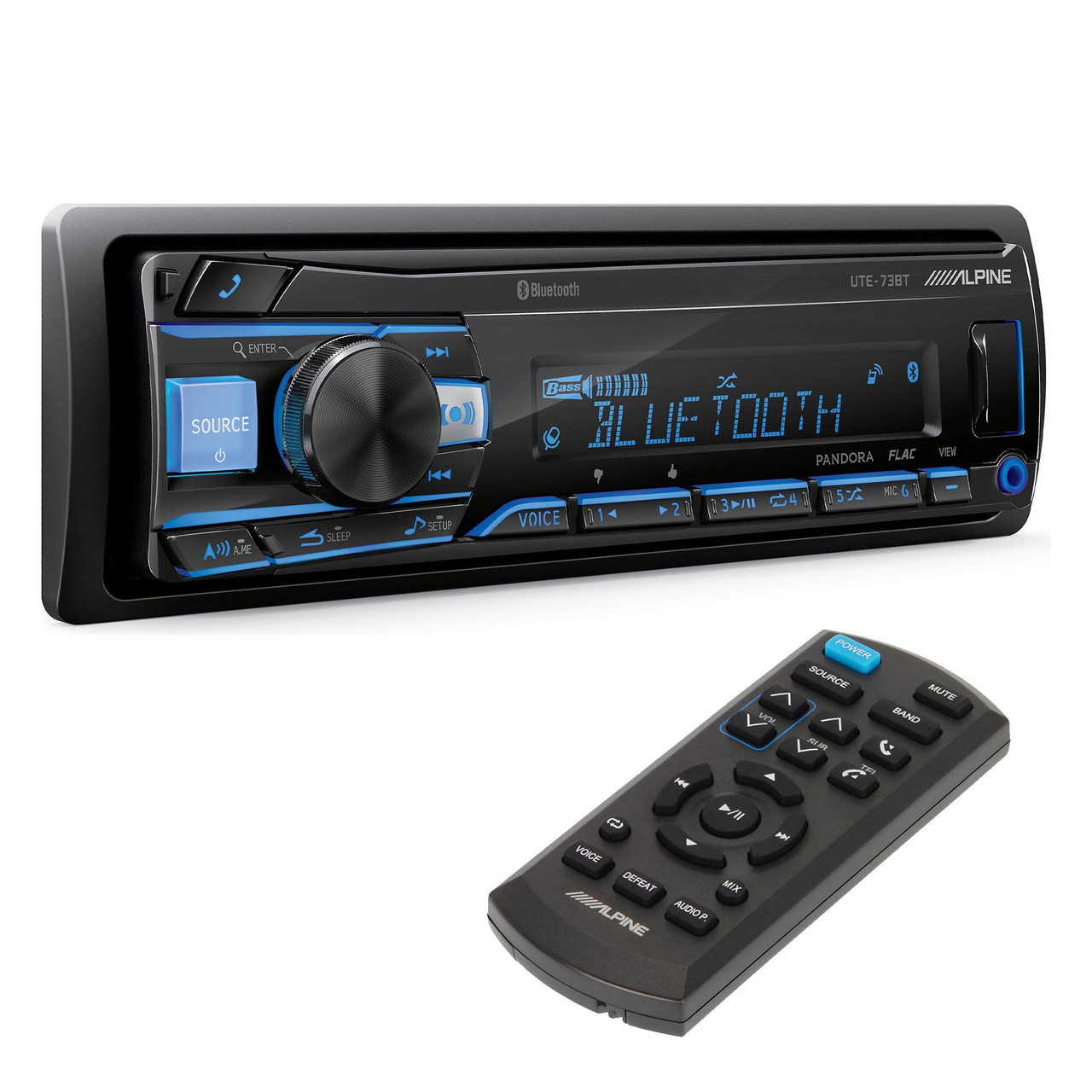 Alpine UTE-73BT Single DIN Bluetooth® Multimedia Receiver & RUE