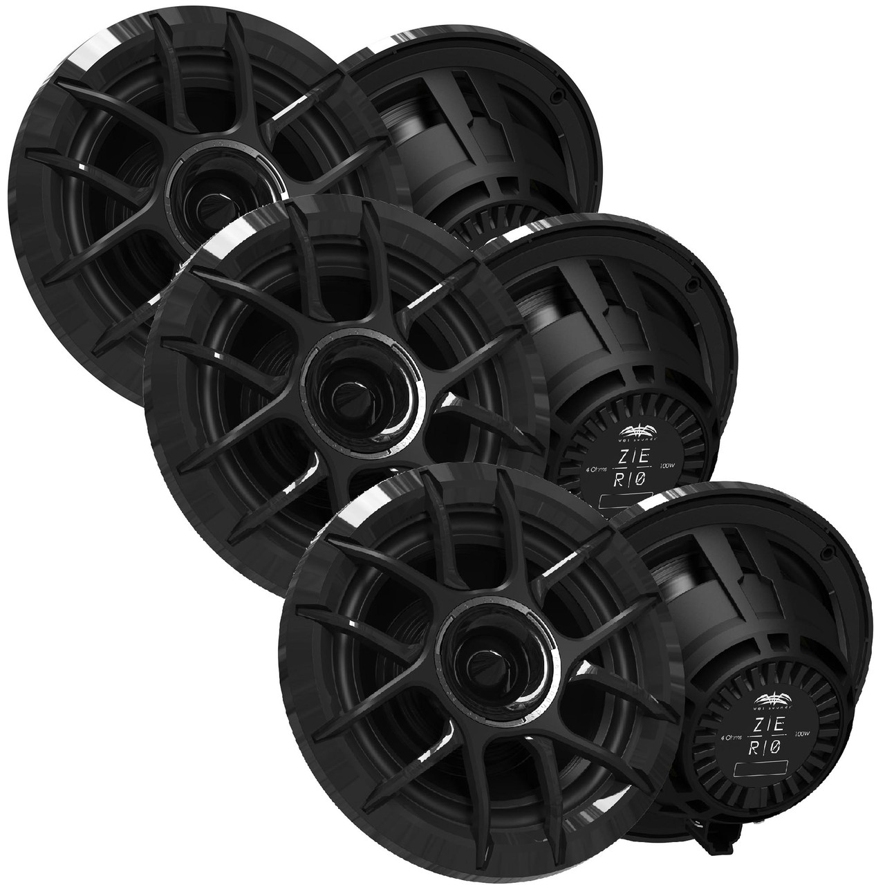 Wet Sounds ZERO Series - 3 Pairs ZERO-6-XZ-B Black 6.5