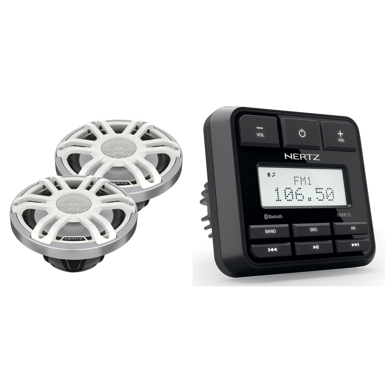 Hertz Marine HMR-15 Receiver and (1 Pair ) HMX 6.5 S-LD-SW - 6.5