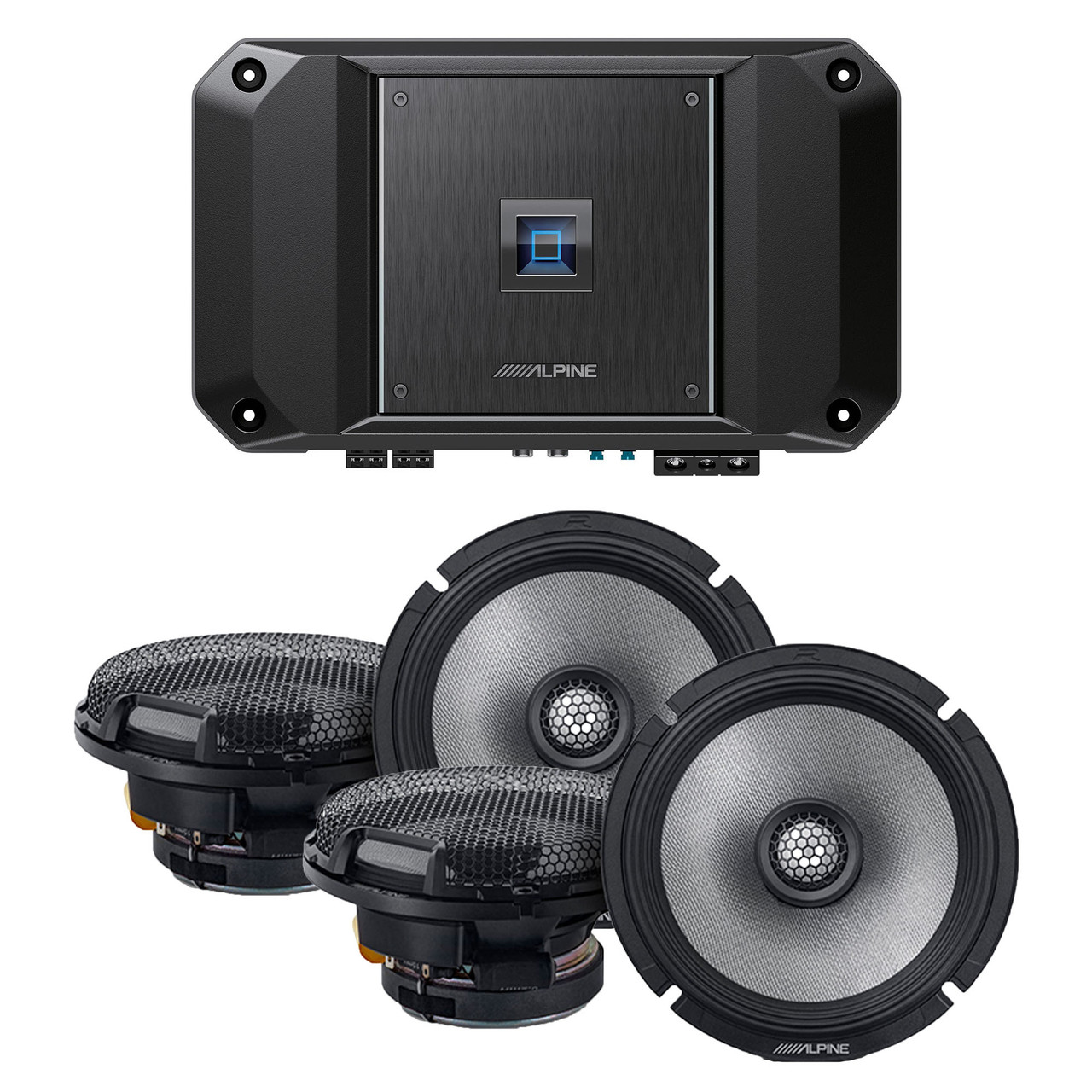 Alpine R2-A60F Type R 600 Watt 4-Channel Amplifier with 2 Pairs R2