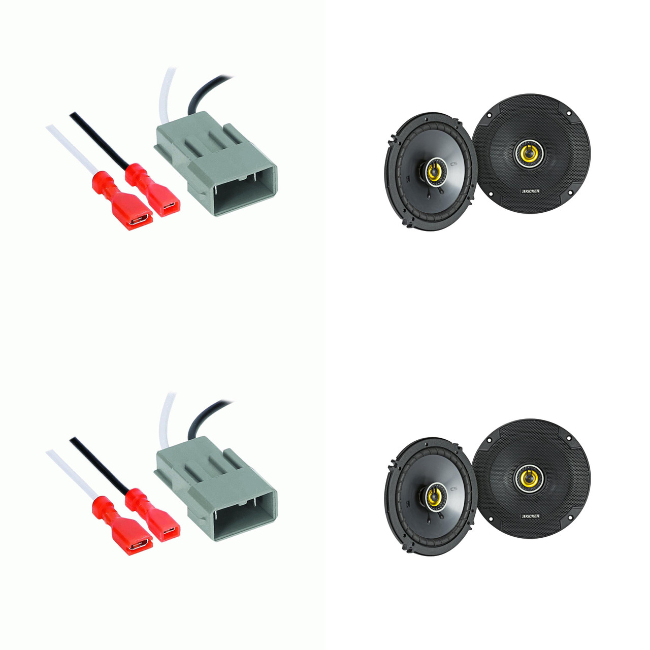 KICKER Speakers 6.5 inch for Honda Civic 2002-2020 Upgrade Kit - 4