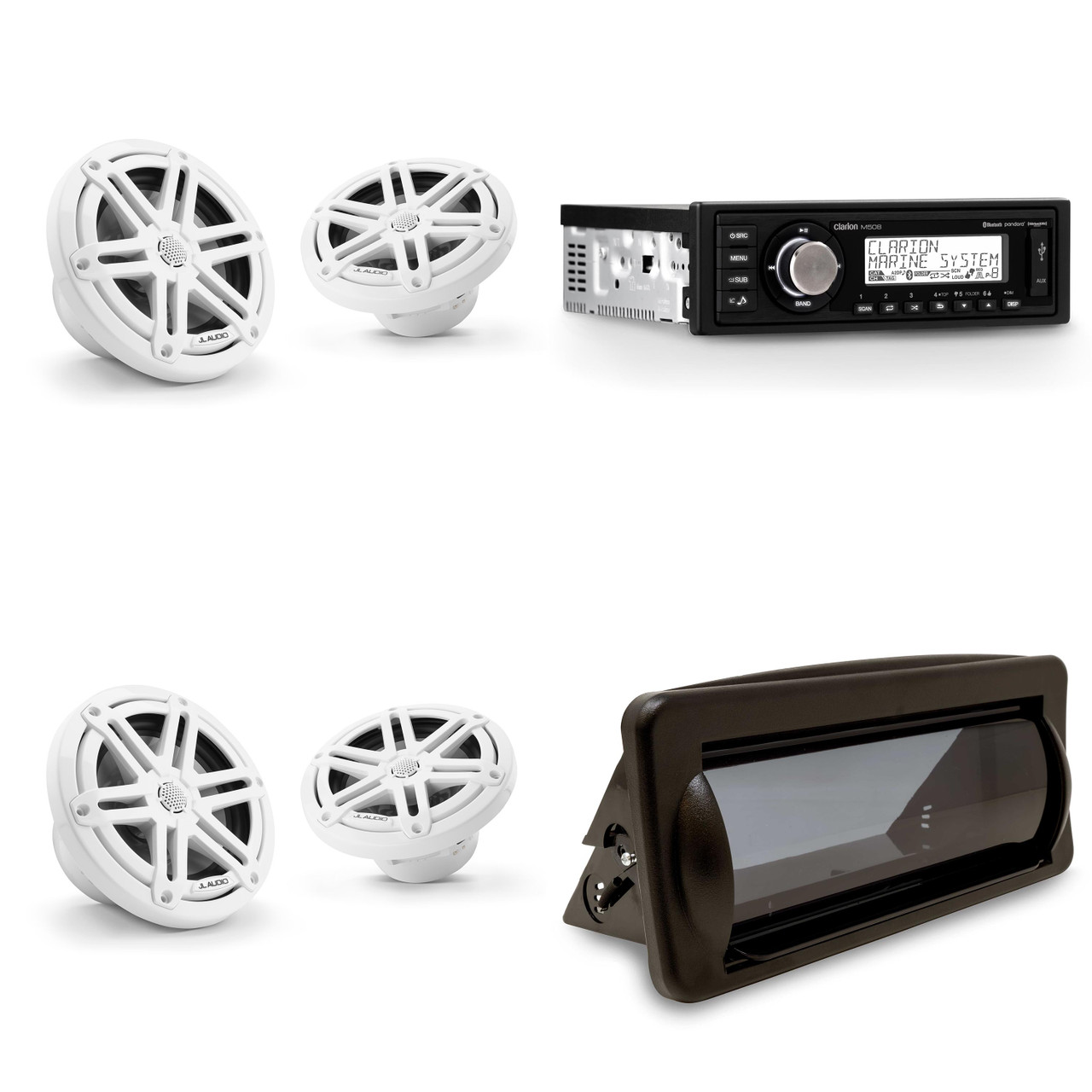 Clarion Marine Boat Audio Upgrade M508 Source Unit, Marine Cover