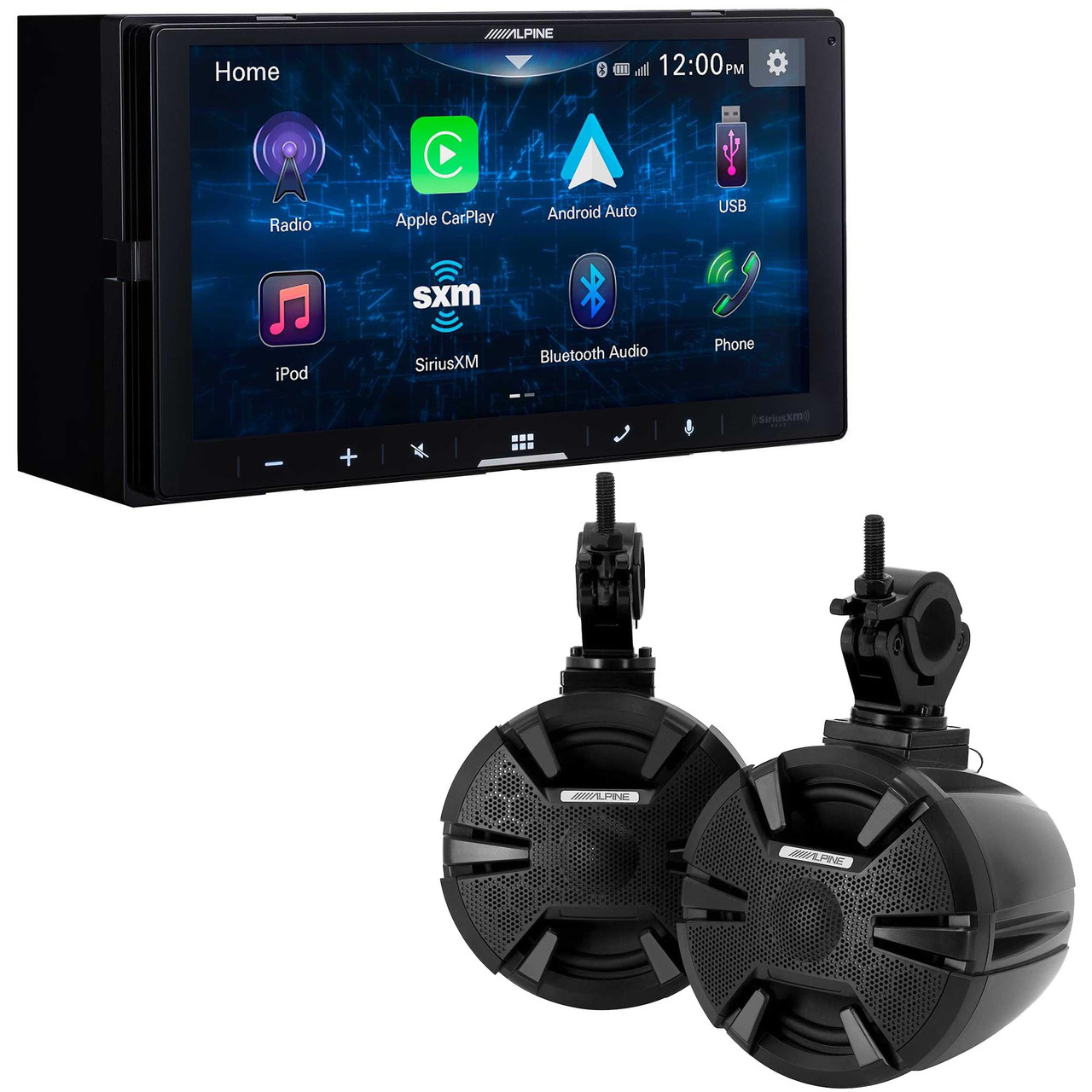 ALPINE R-J ウーファー LEDバックライト付き Alpine ILX-W670 Receiver w/SPV-65RGB-CAN 6.5” Cage-Mounted