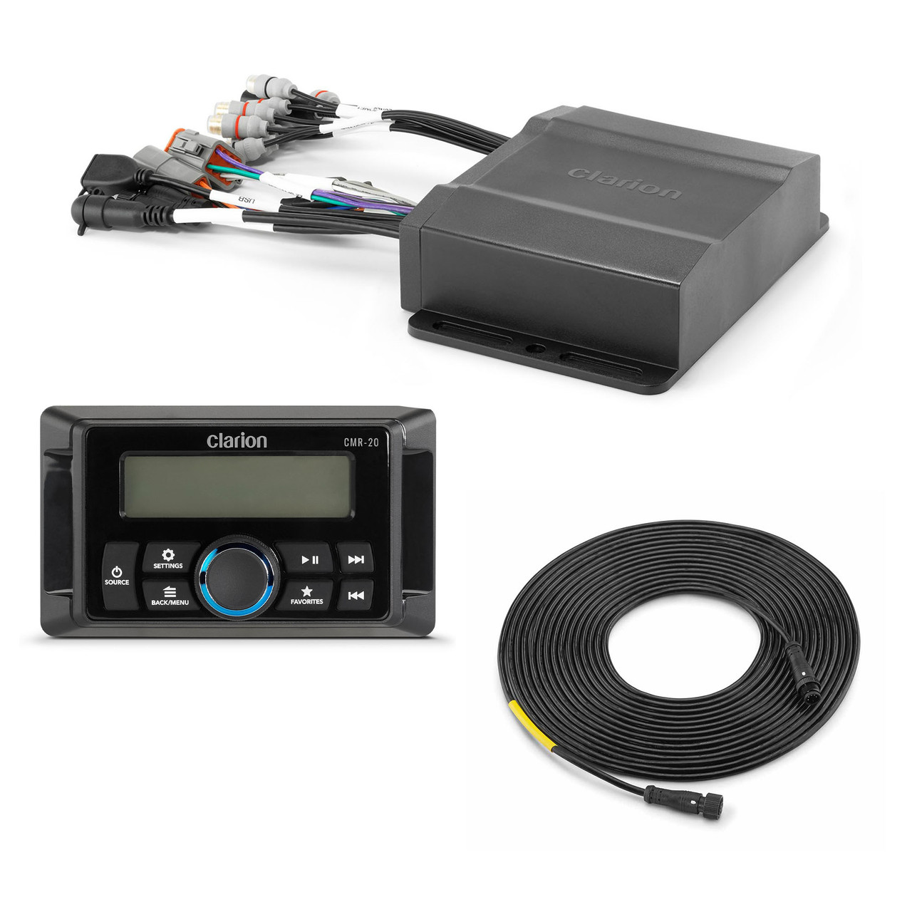 Clarion CMM-30BB Hideaway Marine Source Unit NMEA 2000® & CMR-20
