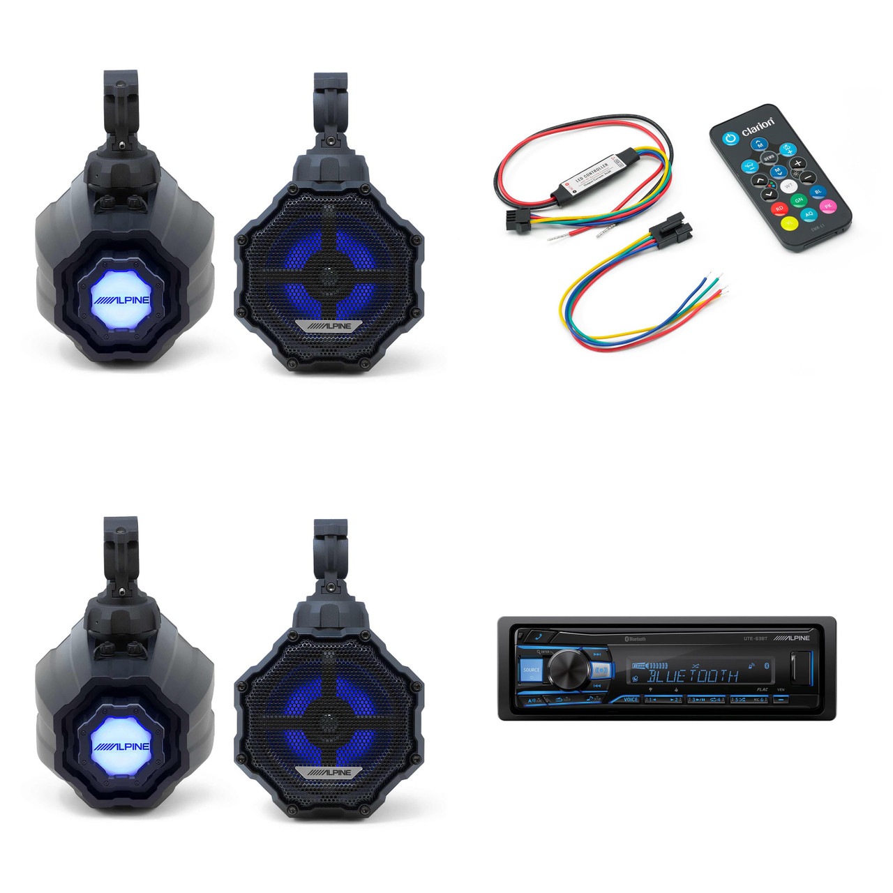 Alpine (2) SPV-65RGB-CAN 6.5” Cage-Mounted Universal Weather